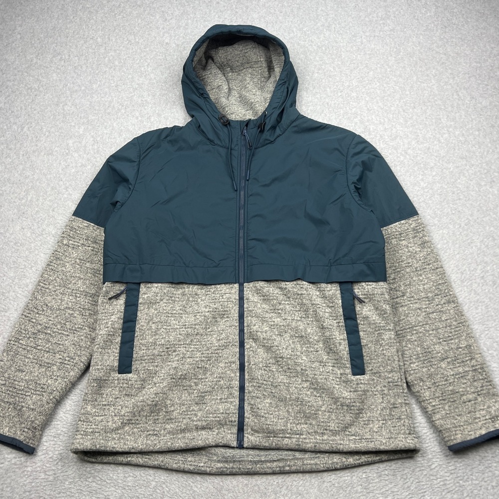 prAna Tri Thermal Threads Hybrid Jacket Mens XL Blue Gray Colorblock